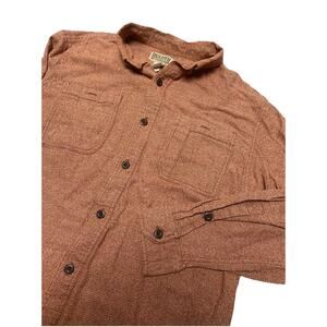 Duluth Trading Flannel Shirt Mens Large Orange Relaxed Fit Adult